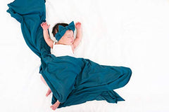 Copper Pearl Baby Stretchy Soft Knit Headband Steel, 0.10 gram, Blue