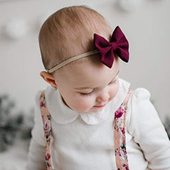 Baby Wisp - Fanny Bow Headband Black - Baby, Infant, Toddler Girls - Newborn to 24 Months