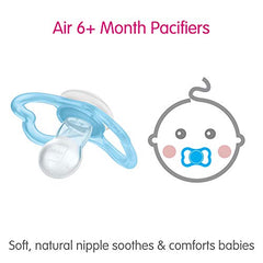 MAM Air Night Pacifiers (2 pack, 1 Sterilizing Pacifier Case), MAM Sensitive Skin Pacifier 6+ Months, Glow in the Dark Pacifier, Best Pacifier for Breastfed Babies, Baby Boy Pacifiers Blue