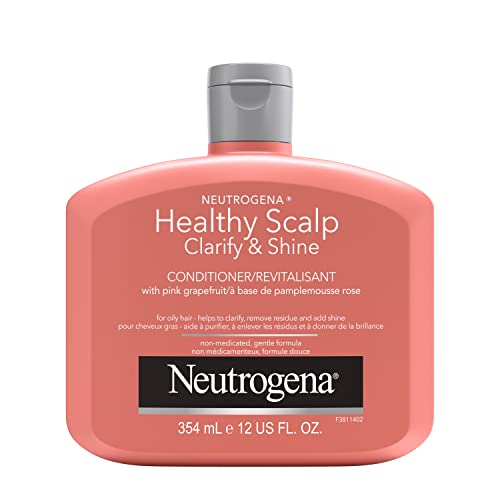 Neutrogena Exfoliating Healthy Scalp Clarify & Shine Conditioner for Oily Hair and Scalp, Anti-Residue Conditioner with Pink Grapefruit, Paraben & Phthalate-Free, Color-Safe, 354 ml.