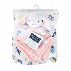 Baby’s First by Nemcor 2 Piece Baby Blanket and Buddy Set, 30x40" Security Blanket and Plush Teething for New Born and Infant, Pink Bunny