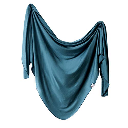 Copper Pearl Large Premium Knit Baby Swaddle Receiving Blanket Steel, 300 grams (X002GT4I93)