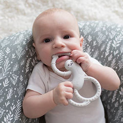 Dr. Brown's Flexees Sloth Teether for Infant & Baby, Gray, 100% Silicone, BPA Free, 3m+