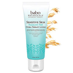 Babo Botanicals Sensitive Skin Fragrance Free Hydra Therapy Lotion for Dry and Eczema-Prone Skin, 8 Fluid Ounce