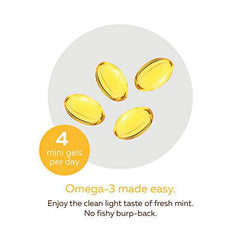 Nature's Way NutraSea Omega 3 + Vitamin D Fish Oil Mini Gels Supplement – Fresh Mint Flavour – Heart, Brain, Bone & Immune Support – 1000mg EPA & DHA + 1000IU D3, 120 Softgels