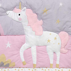 Bedtime Originals Rainbow Unicorn 3-Piece Crib Bedding Set, Purple