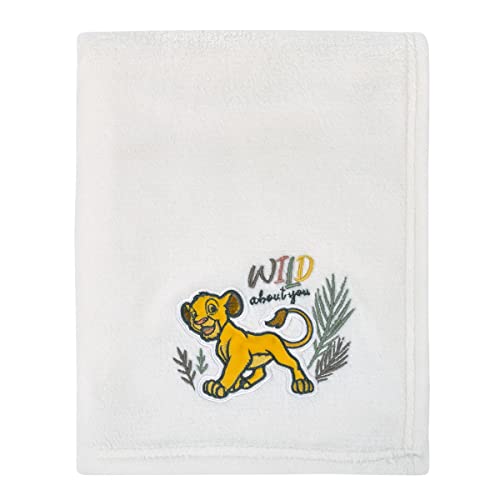 Disney Lion King - Wild About You Ivory Simba Super Soft Baby Blanket with Applique