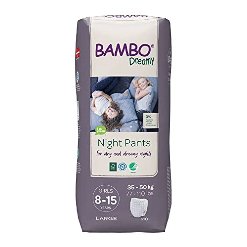Bambo Nature Eco Friendly Dreamy Night Pants for Girls 8-15 Years 10ct