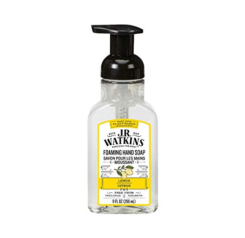 J.R. Watkins Lemon Foaming Hand Soap For Bathroom or Kitchen, Scented, USA Made And Cruelty Free