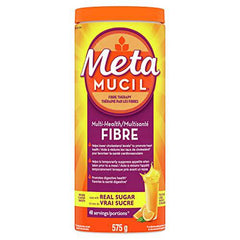 Metamucil, Daily Psyllium Husk Powder Supplement, Real Sugar, 3-in-1 Fibre for Digestive Health, Orange Smooth Flavored Drink, 48 Servings