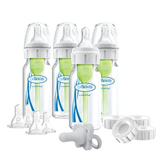 Dr. Brown's Options+ Slow Flow Preemie and Newborn Anti-Colic Bottle Set with 4oz Bottles and HappyPaci