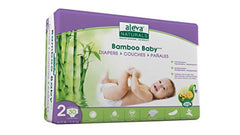 Aleva Naturals Hypoallergenic Bamboo Baby Diapers for Baby, Ultra Soft, Sensitive Skin Friendly, Biodegradable, Disposable– Size 2 (6-17 lbs/3-8 kg) | 30ct