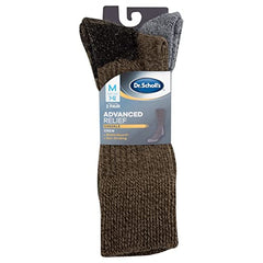 Dr. Scholl's Men's Advanced Relief Blisterguard Socks - 2 & 3 Pair Packs - Non-Binding Cushioned Moisture Management, Olive, Gray, 7-12