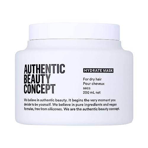 Authentic Beauty Concept Hydrate Mask, Normal To Dry or Curly Hair, Add Moisture & Shine, Vegan and Cruelty Free, Silicone Free, 200mL