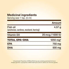 Nature's Way NutraSea Omega 3 + Vitamin D Fish Oil Liquid Supplement – Grapefruit Tangerine Flavour – Heart, Brain, Bone & Immune Support – EPA & DHA + 1000IU D3, 500 mL