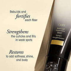 Oribe Gold Lust Transformative Mask - Strengthens Hair & Repairs Damage - Adds Softness, Shine & Nourishes With Biotin & Niacinamide - For All Hair Types & Textures - 5 oz