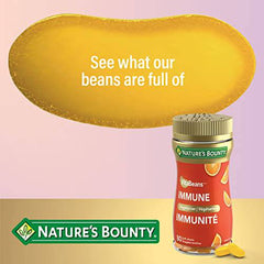 Nature’s Bounty Immune VitaBeans Soft Chews with Vitamin C, Vitamin D and Zinc for Immune Support, Orange Flavour, 80 Chewables