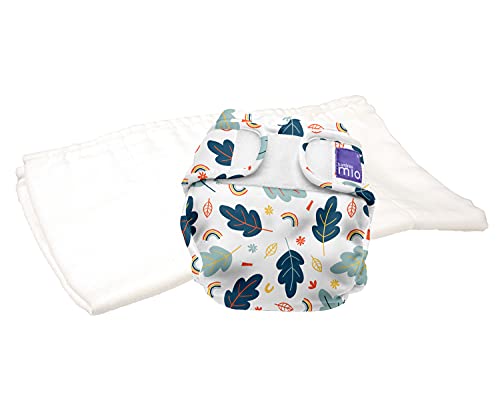 Bambino Mio, mioduo two-piece cloth diaper, little leaves, size 1 (<21lbs)