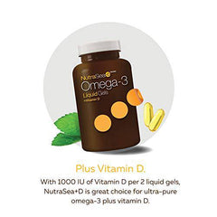 Nature's Way NutraSea Omega-3 and Vitamin D Soft Gels - Fish Oil Supplement with EPA and DHA – Helps Support the Maintenance of Good Health – Mint Flavour, 100 Softgels