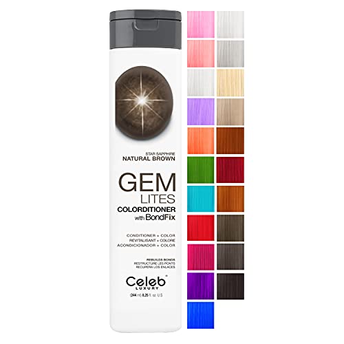 Celeb Luxury Intense Color Depositing Colorditioner Conditioner + Bondfix Bond Rebuilder, Vegan, Sustainably Sourced Plant-Based, Semi-Permanent, Viral and Gem Lites Colorditioners