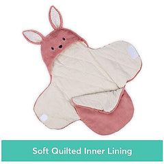 Baby GUND Oh So Snuggly Bunny Blanket Wrap, Plush Hooded Baby Blanket Wrap for Newborns, Pink/Cream, 26”