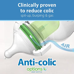 Dr. Brown’s Natural Flow Anti-Colic Options+ Wide-Neck Baby Bottles 5 oz/150 mL, with Level 1 Slow Flow Nipple, 4 Pack, 0m+