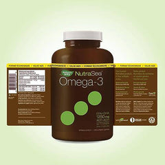 Nature's Way NutraSea Omega 3 Softgels Supplement with Fish Oil – Zesty Lemon Flavour – Heart & Brain Support for Kids Ages 6+ and Adults – EPA & DHA, 240 Softgels, Value Size