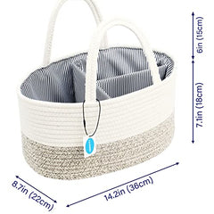 Casaphoria car portable diaper caddy organizer baby changing rope basket for baby girl for table loaded diaper small cotton baskets with pad Portable Bag