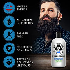 Bluebeards Original Fresh Mint Beard Wash With Peppermint Oil, 8 5 Fl Oz