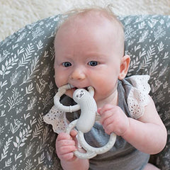 Dr. Brown's Flexees Sloth Teether for Infant & Baby, Gray, 100% Silicone, BPA Free, 3m+