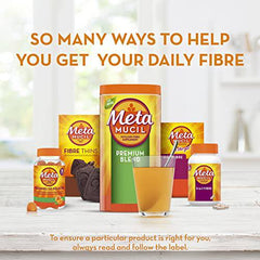 Metamucil, Daily Psyllium Husk Powder Supplement, Real Sugar, 3-in-1 Fibre for Digestive Health, Orange Smooth Flavored Drink, 48 Servings