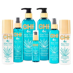 CHI Aloe Vera Humidity Resistant Leave-In Conditioner, For Defined, Smooth & Frizz-Free Curls, Sulfate, Paraben, & Cruelty-Free, 6 Oz