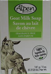 Alpen Secrets Fragrance Free Goat Milk Soap, 140 gr (Pack of 4)