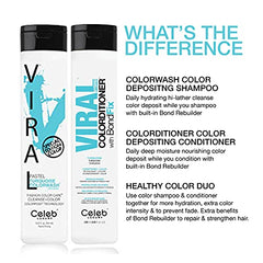 Celeb Luxury Intense Color Depositing Colorditioner Conditioner + Bondfix Bond Rebuilder, Vegan, Sustainably Sourced Plant-Based, Semi-Permanent, Viral and Gem Lites Colorditioners