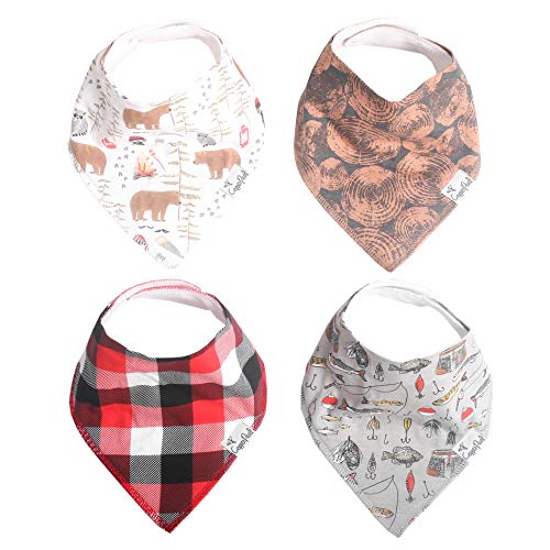 Copper Pearl Baby Bandana Drool Bibs for Drooling and Teething 4 Pack Gift Set "Lumberjack"