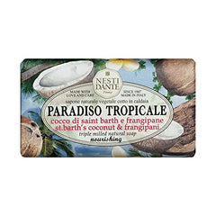 Nesti Dante Paradiso Tropicale Triple Milled Natural Soap - St. Barth's Coconut and Frangipani, 8.8 Oz