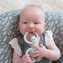 Dr. Brown's Flexees Sloth Teether for Infant & Baby, Gray, 100% Silicone, BPA Free, 3m+