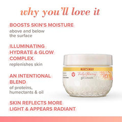 Burt's Bees Truly Glowing Replenishing Gel Face Cream, Face Moisturizer for Normal and Combination Skin, 99% Natural Origin, Developed with Dermatologists, 51g