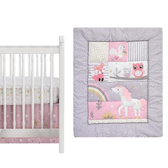 Bedtime Originals Rainbow Unicorn 3-Piece Crib Bedding Set, Purple