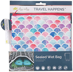 Itzy Ritzy Sealed Wet Bag with Adjustable Handle - Washable & Reusable Wet Bag with Water Resistant Lining Ideal for Swimwear, Diapers, Gym Clothes & Toiletries; Measures 11" X 14", Mermaid