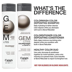 Celeb Luxury Intense Color Depositing Colorditioner Conditioner + Bondfix Bond Rebuilder, Vegan, Sustainably Sourced Plant-Based, Semi-Permanent, Viral and Gem Lites Colorditioners