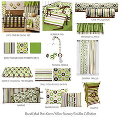 Bacati Modern Dots/Stripes Green/Chocolate Stripes Crib Fitted Sheet