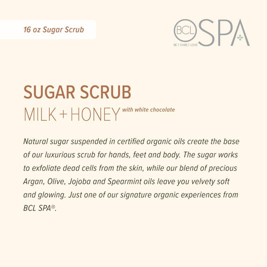 Bio Creative Lab Spa Sugar Scrub, Milk Honey and White Chocolate, 16 Ounce