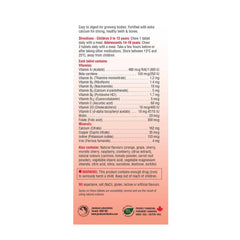Jamieson Multivitamin Chewable for Kids with Iron, 60 Gummies, Orange, Grape, Cherry and Raspberry Flavours. Supports Growth, Development, Bones and Teeth. No Artificial Colours or Flavours
