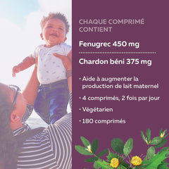 Nature's Way Fenugreek + Blessed Thistle – Herbal Supplement for Digestion & to Promote Lactation – 450mg Fenugreek & 375mg Blessed Thistle for Breastfeeding Support – 180 Vegetarian Tablets