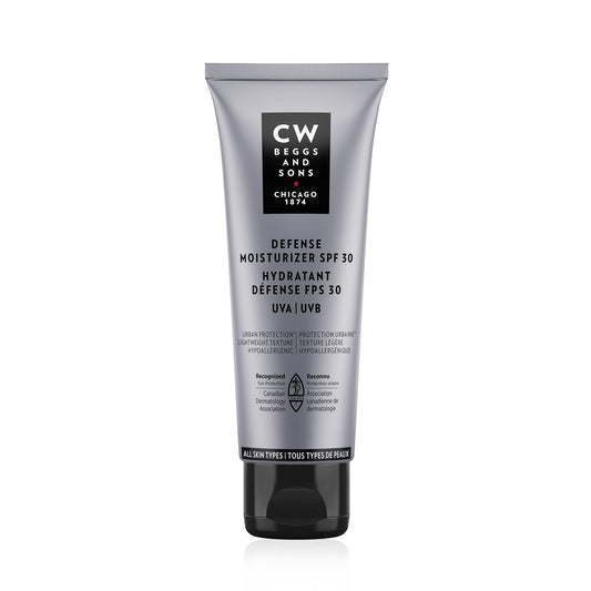 CW Beggs Defense Moisturizer SPF 30 for Men, All Skin Types, Hypoallergenic, Fragrance-Free, Paraben-Free, Alcohol-Free, Mineral Oil-Free, Cruelty-Free, 60 mL