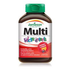 Jamieson Multivitamin Chewable for Kids with Iron, 60 Gummies, Orange, Grape, Cherry and Raspberry Flavours. Supports Growth, Development, Bones and Teeth. No Artificial Colours or Flavours
