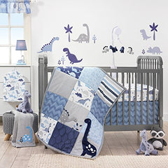 Bedtime Originals Roar Dinosaur Diaper Stacker, Blue/Gray/White
