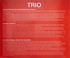 CHI Infra Trio Kit, Includes Infra Shampoo, Infra Thermal Protective Treatment, & Silk Infusion For Hair Strength & Shine, Paraben & Sulfate-free, 3 Products, 12 Oz