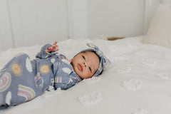 Copper Pearl, Baby Stretchy Soft Knit Headband Bow Hope